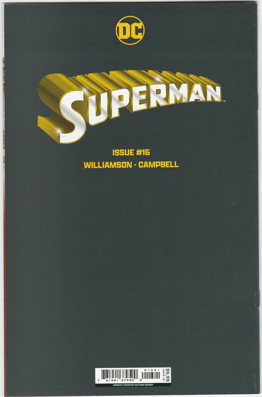 Superman Vol. 6 #16 Nathan Szerdy Zantana Variant Signed w/ COA