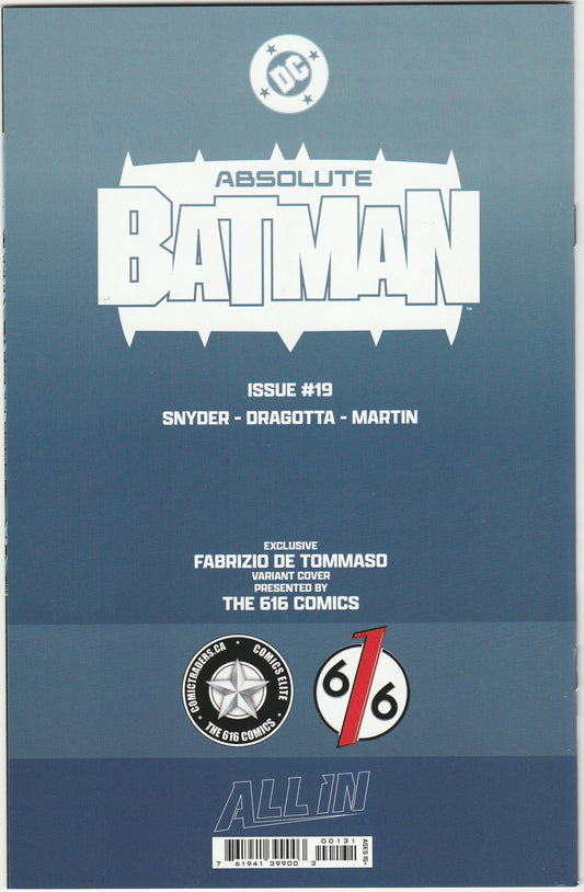 Absolute Batman #19 Fabrizio De Tommaso Exclusive Spotlight Variant Ltd. 1000