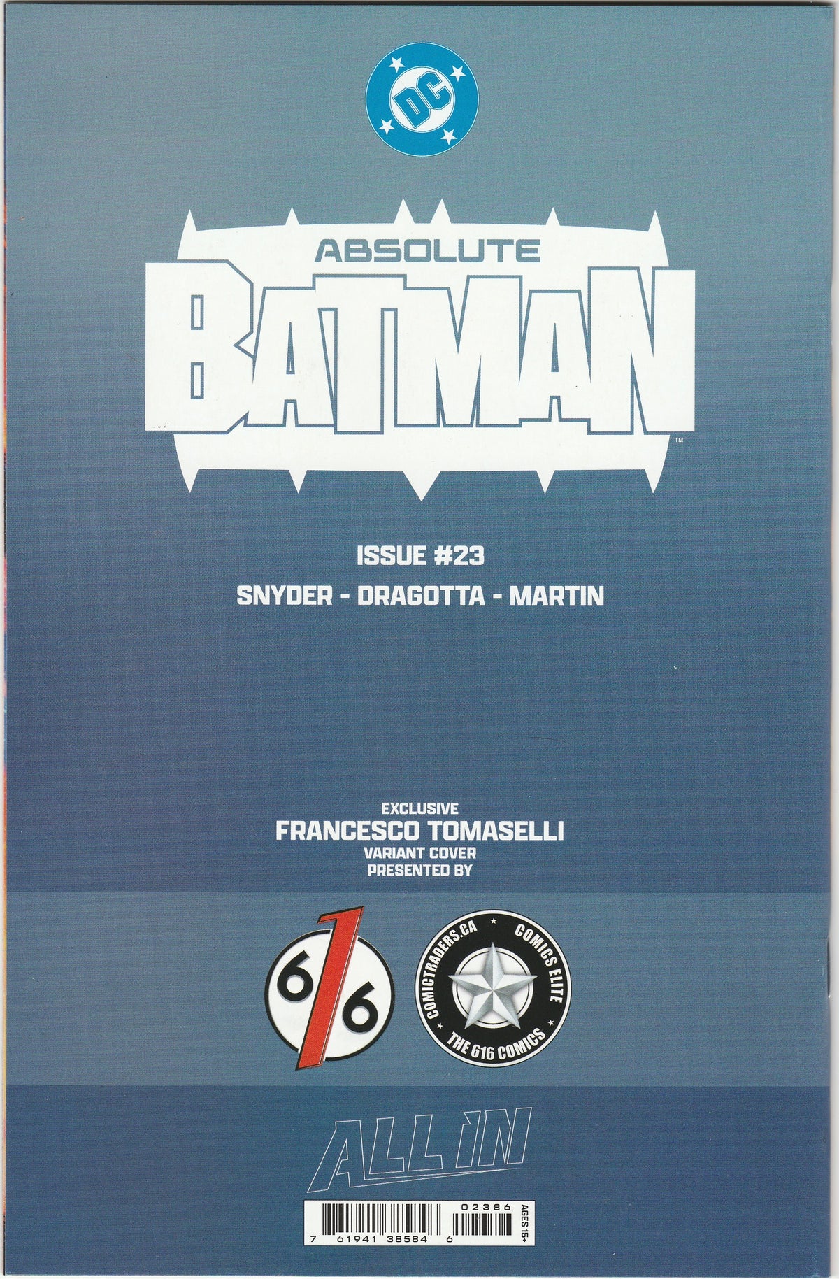 Absolute Batman #23 – Francesco Tomaselli Exclusive Variant – Limited to 1000