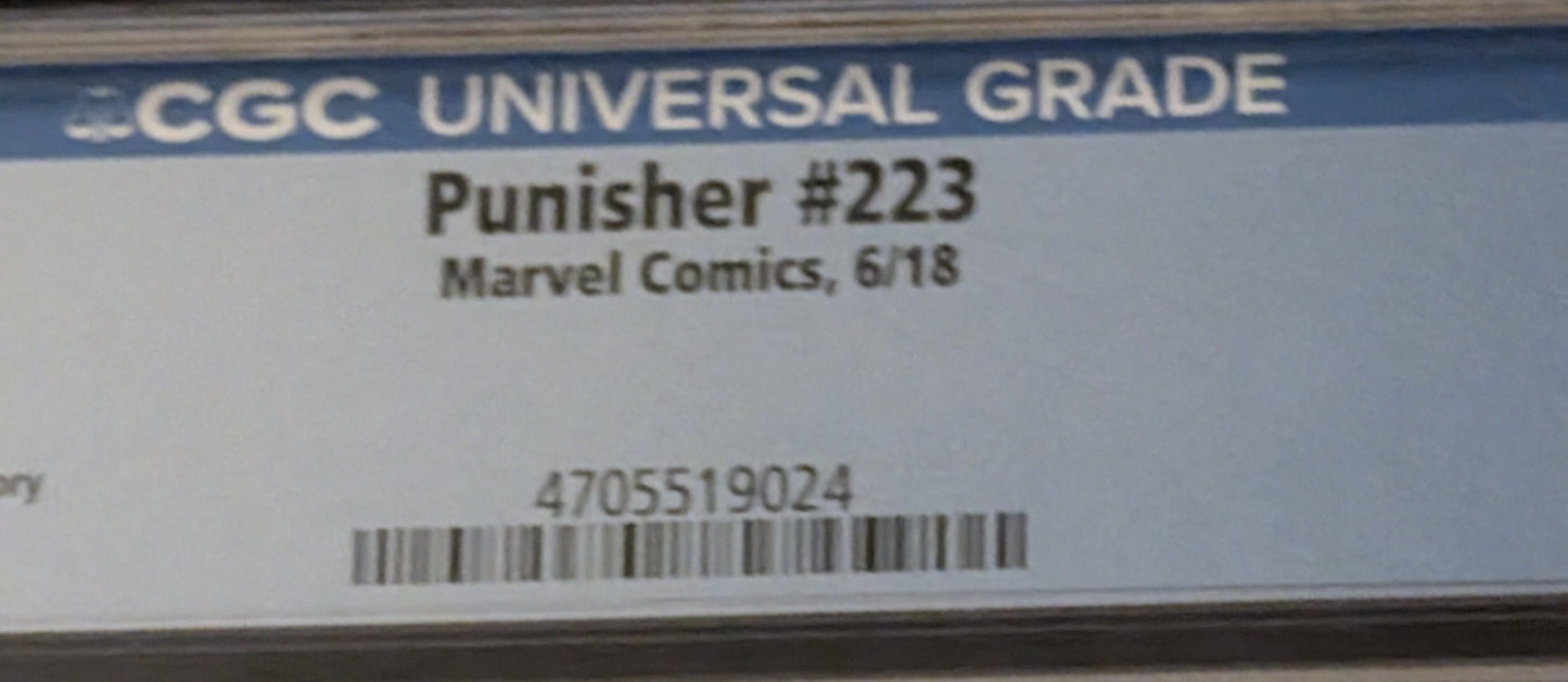 Punisher #223 CGC 9.8 Graded Comic Slab Marvel Legacy Punisher War Machine