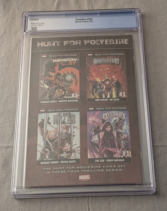 Punisher #223 CGC 9.8 Graded Comic Slab Marvel Legacy Punisher War Machine