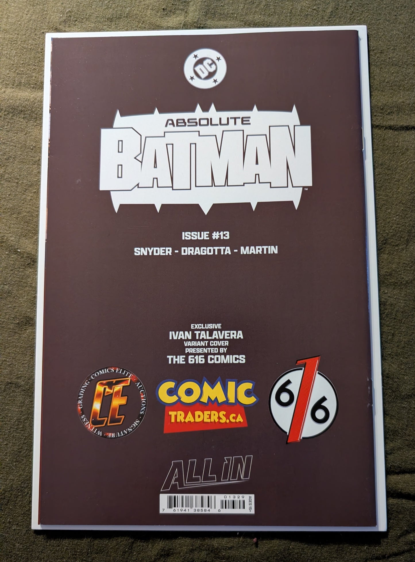 Absolute Batman #13 Iván Talavera Exclusive Variant Signed by Nick Dragotta with COA