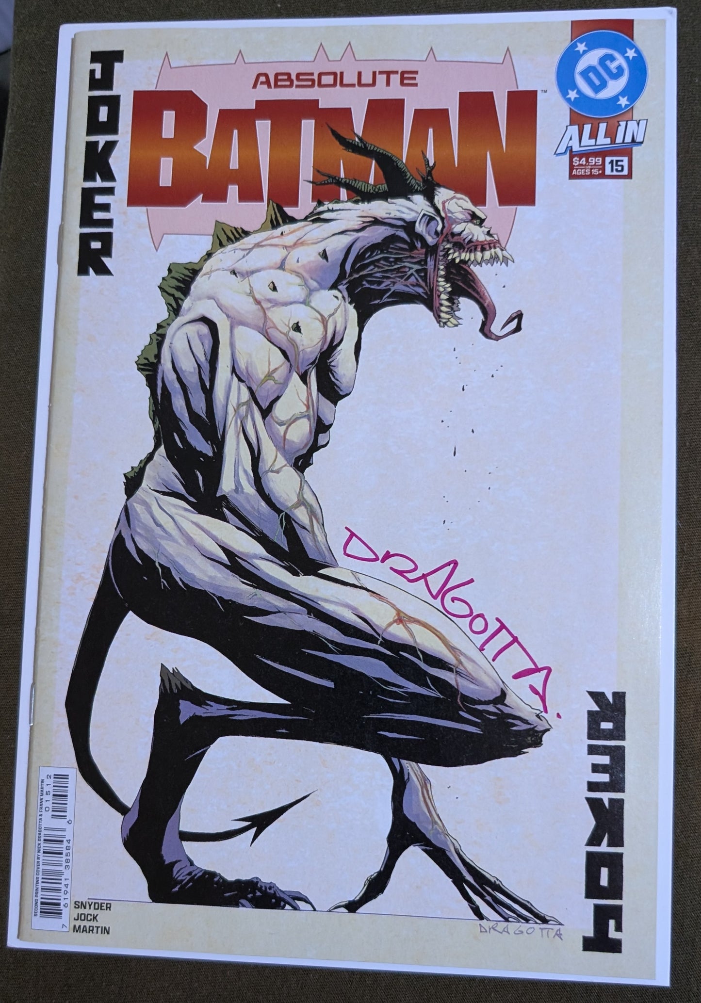 Absolute Batman #15 Nick Dragotta Cover Signed by Nick Dragotta