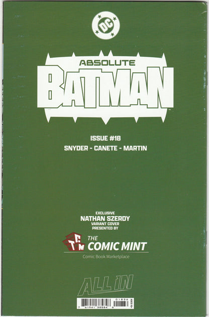 Absolute Batman #18 - Nathan Szerdy Exclusive Variant (Ltd. 1000) - Signed by Szerdy