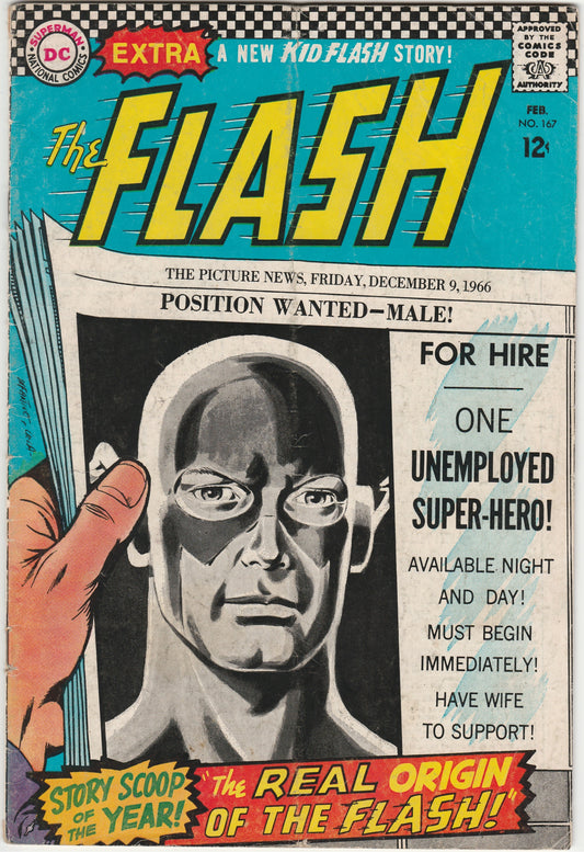 The Flash #167 Silver Age DC Comic Real Origin of the Flash