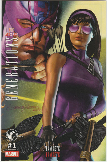 Generations Hawkeye & Hawkeye 1 Greg Horn Unknown Comics Exclusive Variant Signed COA