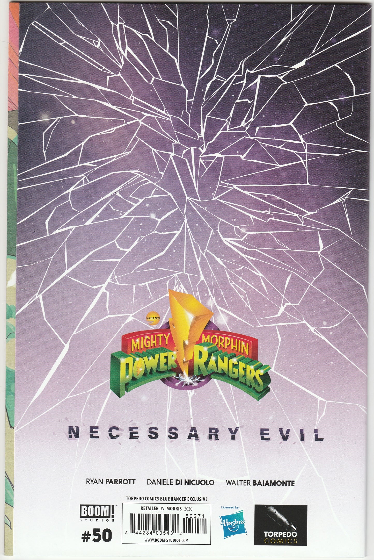 Mighty Morphin Power Rangers #50 Steve Morris Exclusive Blue Ranger Spotlight Variant Signed by Steve Cardenas with COA