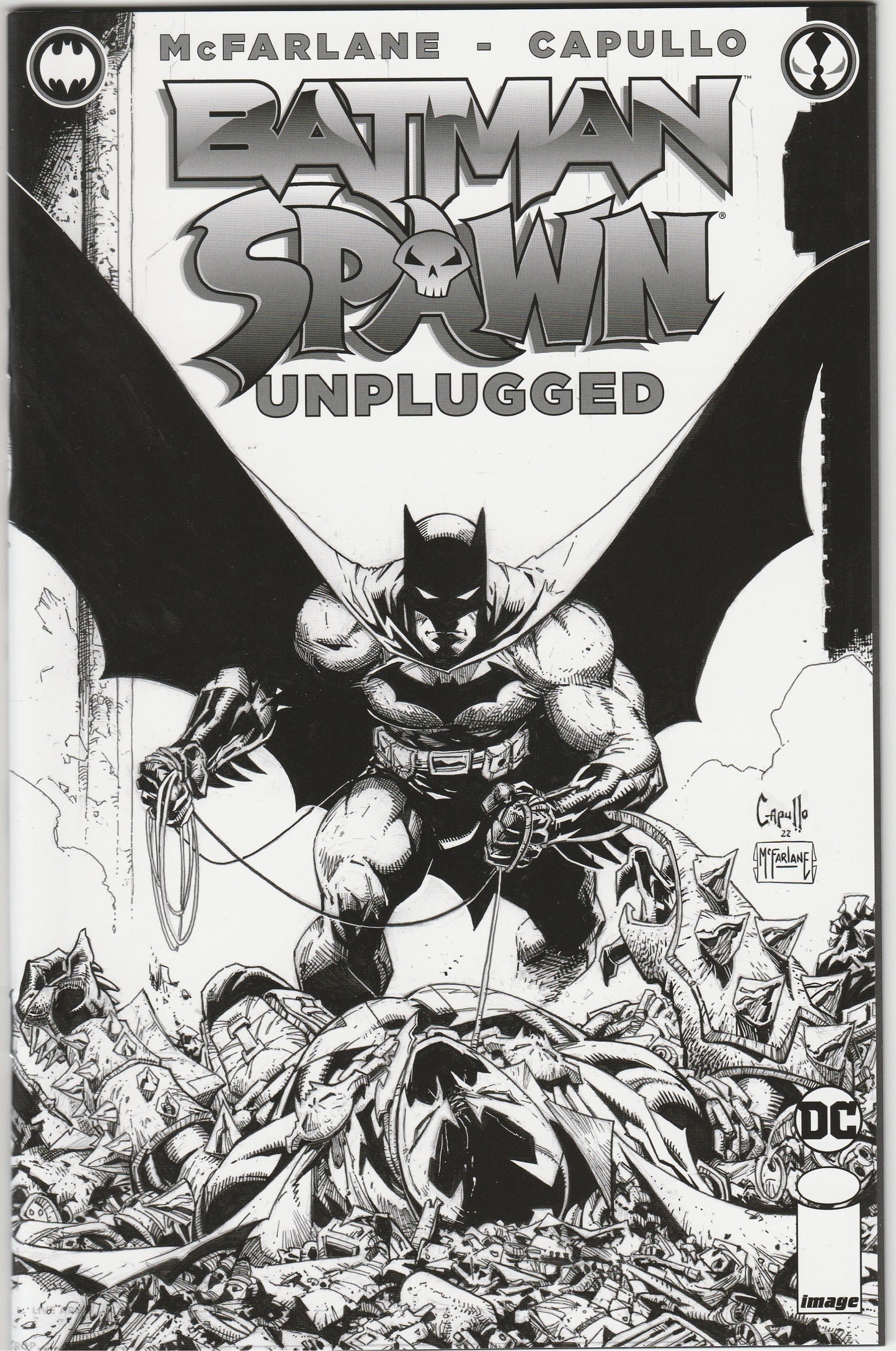 Batman/Spawn Unplugged #1 B&W Variant Darthsig Dual Copy Edition CGC 9.8 Slab + Raw Comic