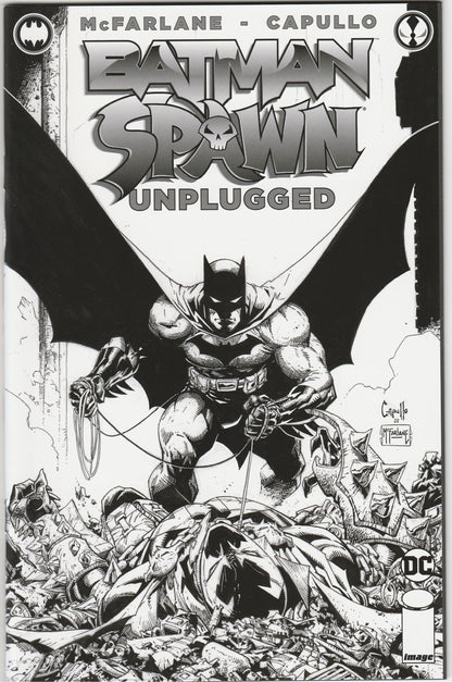 Batman/Spawn Unplugged #1 B&W Variant Darthsig Dual Copy Edition CGC 9.8 Slab + Raw Comic