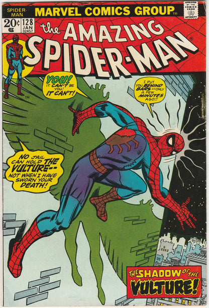 Amazing Spider-Man #128 Marvel Comics 1974 Vulture Bronze Age Comic