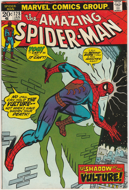 Amazing Spider-Man #128 Marvel Comics 1974 Vulture Bronze Age Comic