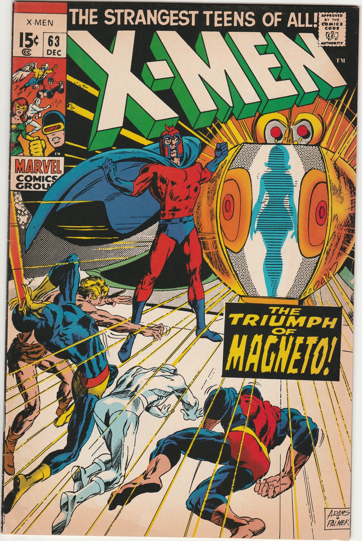 X-Men #63 Marvel Comics 1969 Silver Age Magneto Cover Classic Bronze Transition Issue