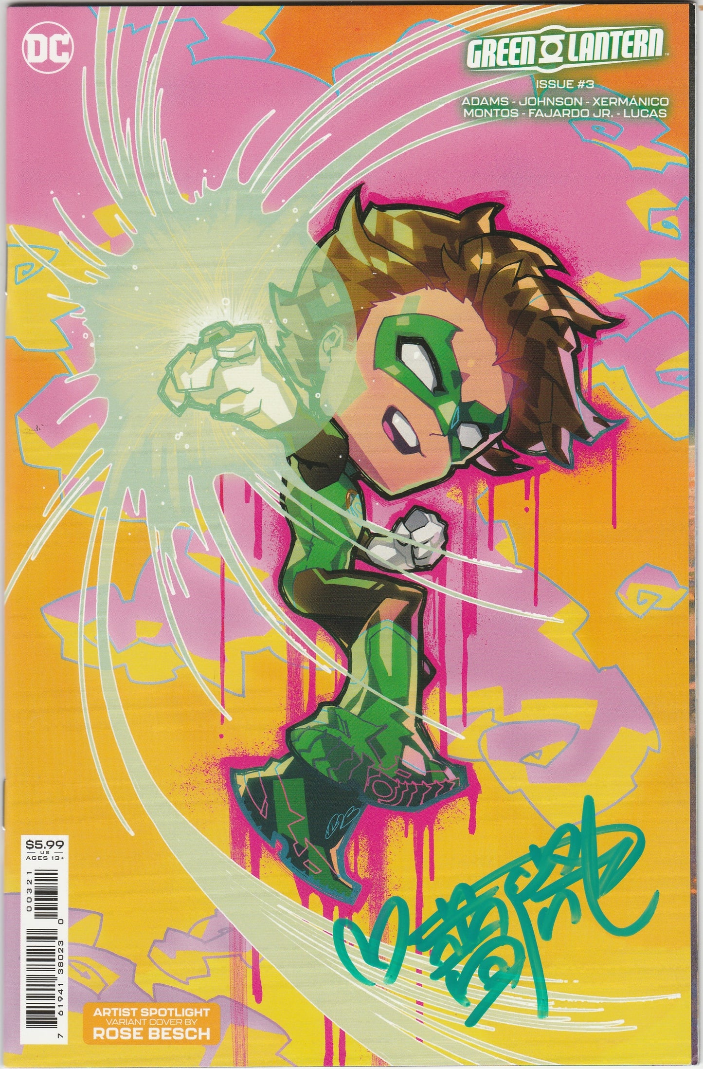 Green Lantern #3 Rose Besch Variant Signed w/ COA Debut of the Dark Star Ring