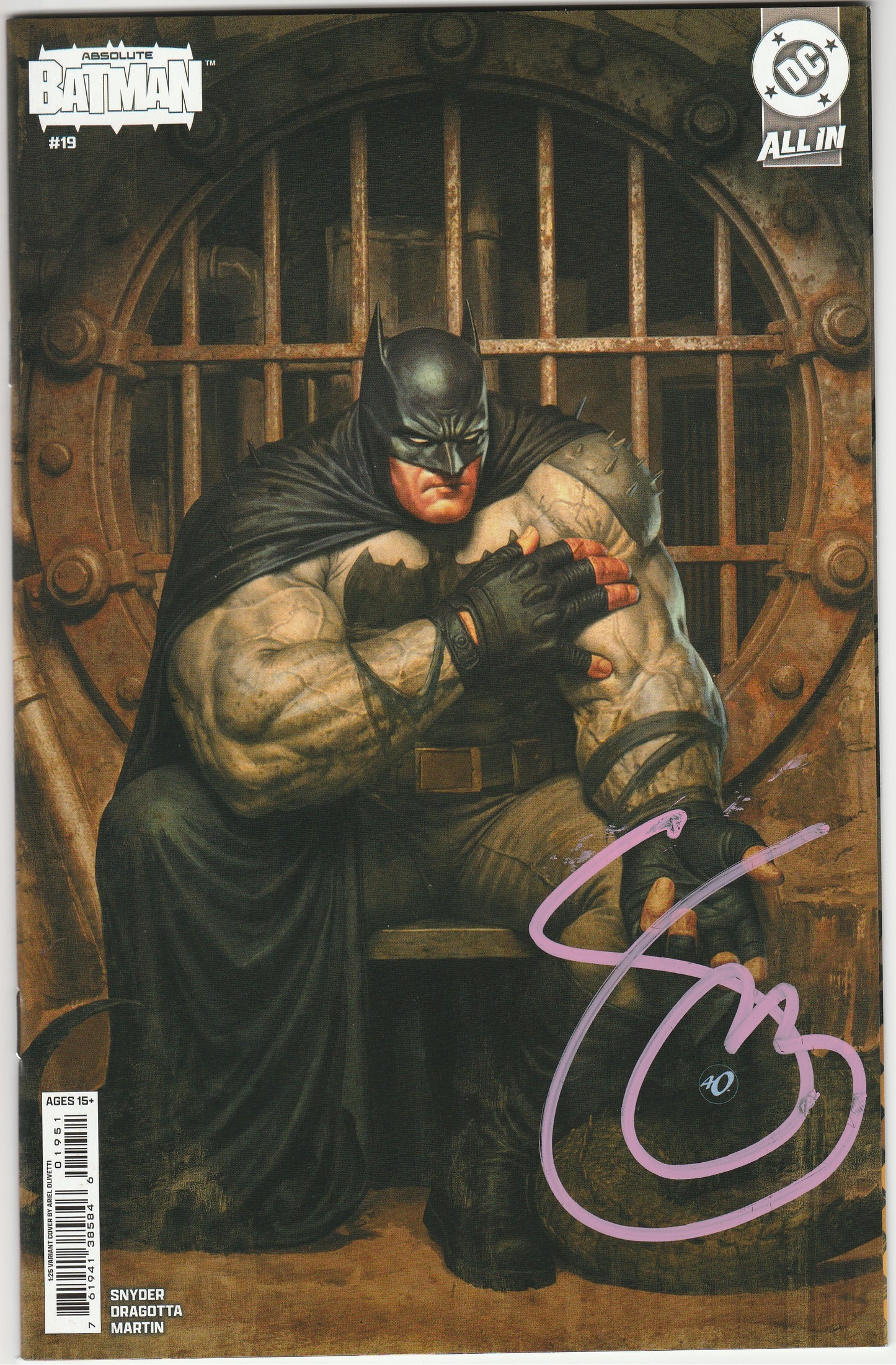 Absolute Batman #19 Ariel Olivetti 1:25 Incentive Variant Signed by Scott Snyder w/ COA