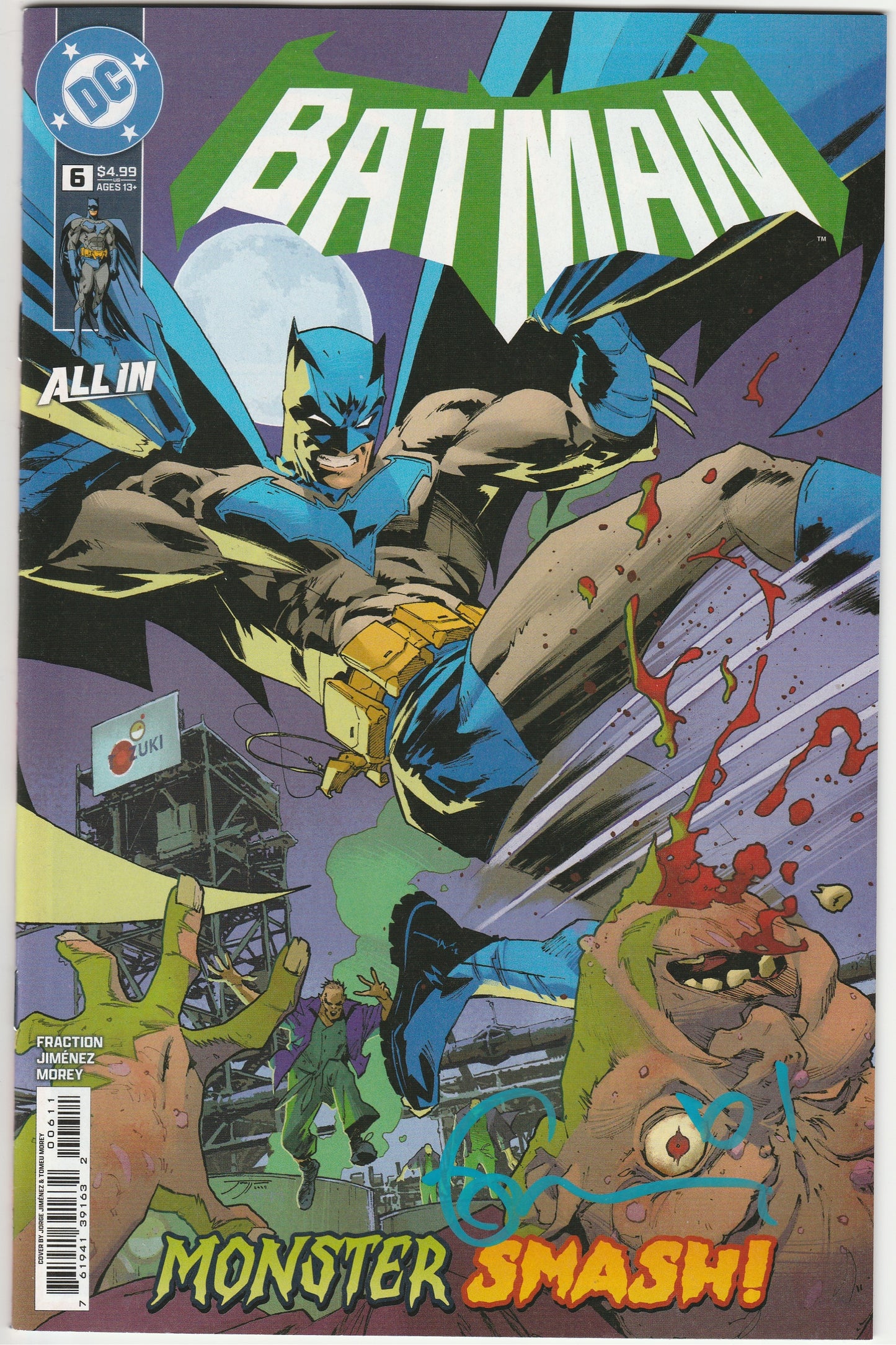 Batman Vol. 4 #6 Signed by Matt Fraction Monster Men DC Comic