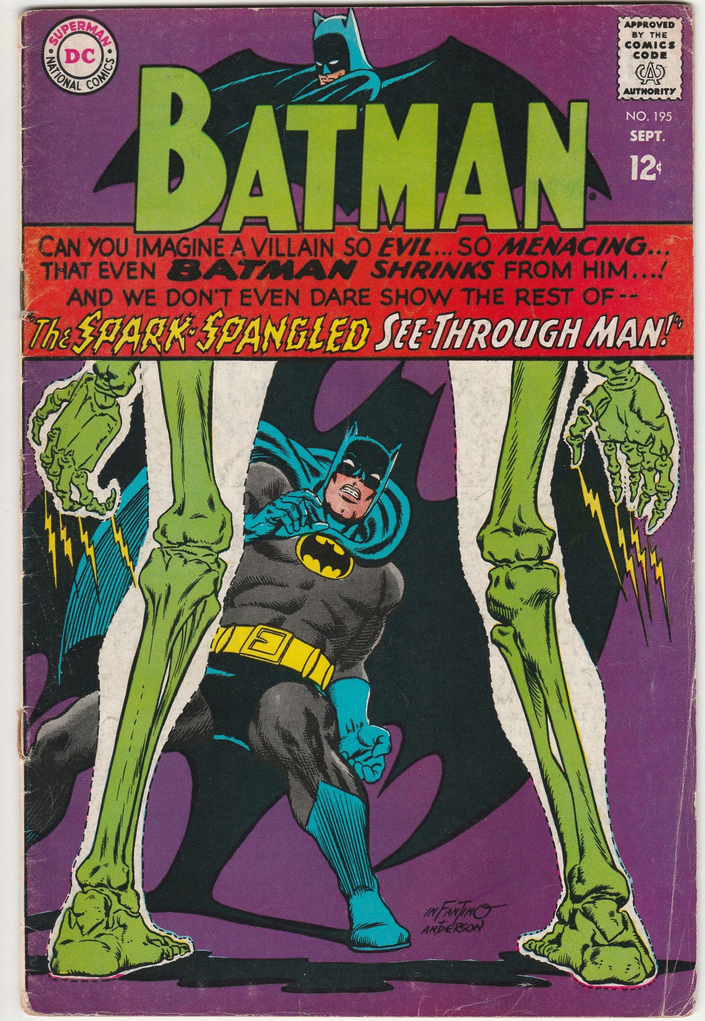 Batman #195 (1967) DC Silver Age Comic VG 4.0 | Creegan Curse | Infantino Anderson Cover