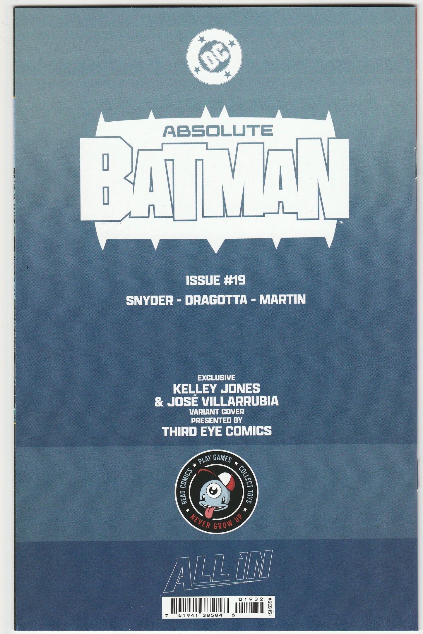 Absolute Batman #19 Kelley Jones Exclusive Variant Signed by Nick Dragotta LTD 200 Signed Worldwide