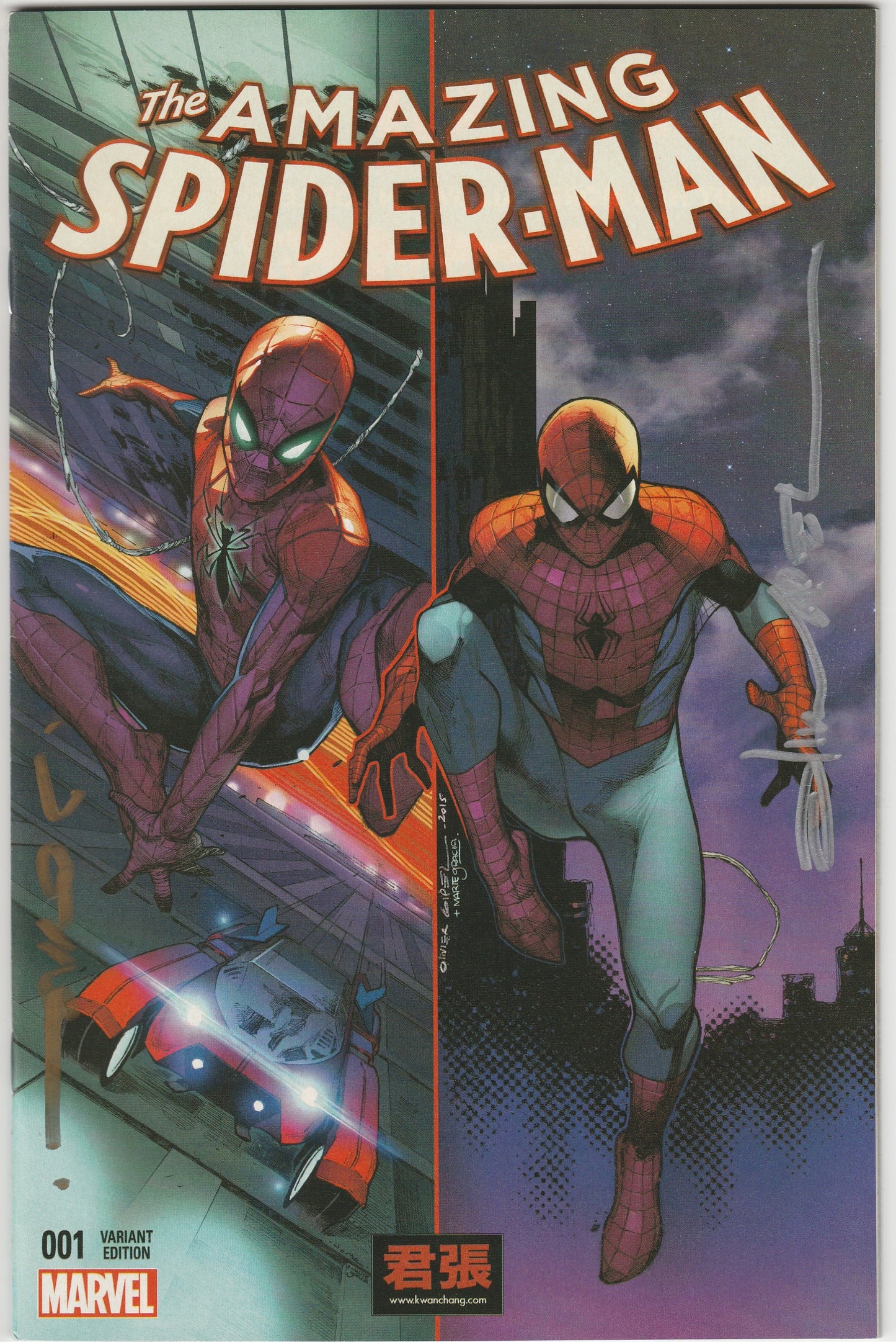 The Amazing Spider-Man Vol. 4 #1 Jerome Opeña & Olivier Coipel Exclusive Variant Double Signed w/ COA