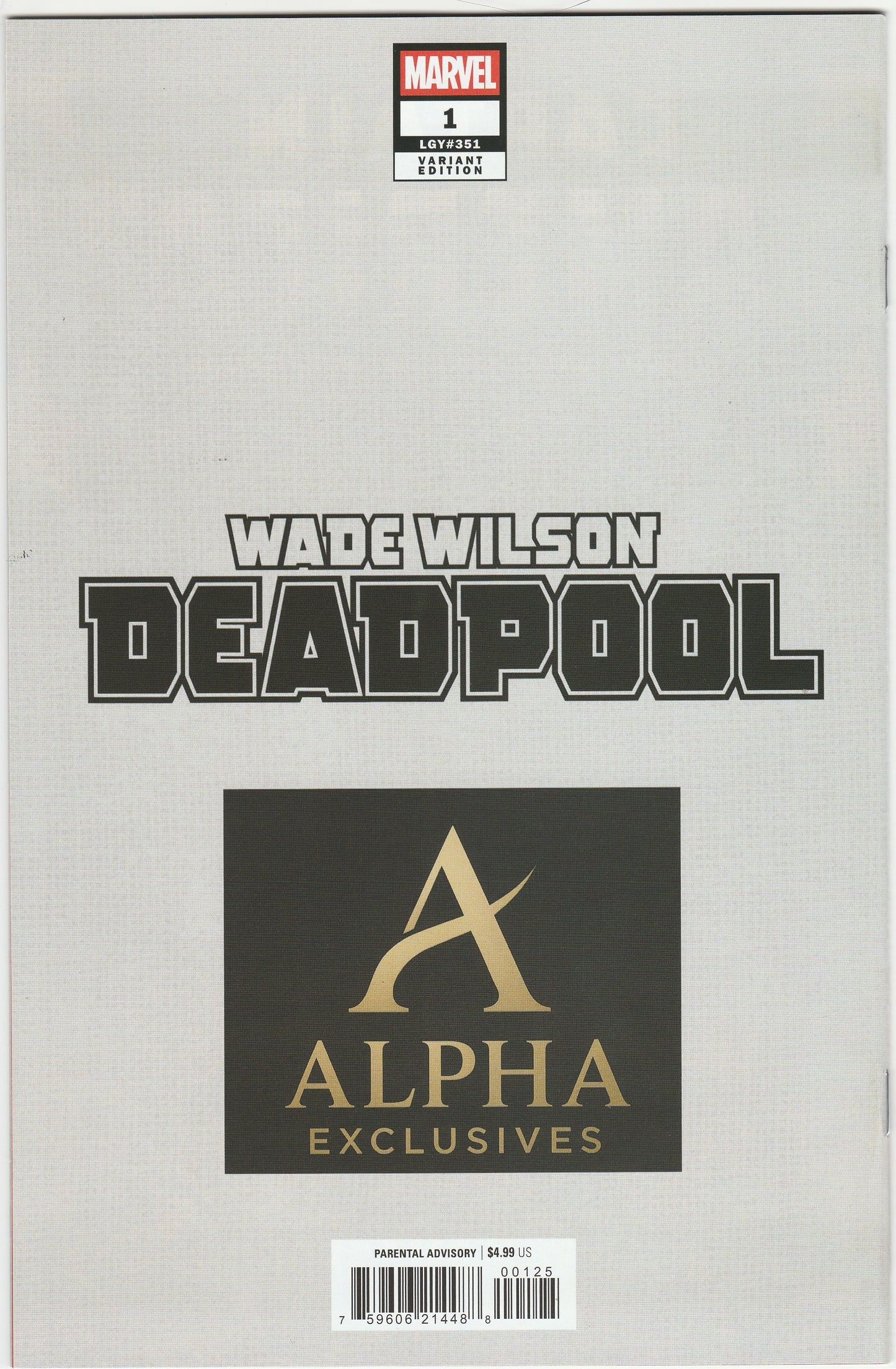 Wade Wilson: Deadpool #1 Nathan Szerdy Exclusive Variant Ltd 3000 Signed w/ COA