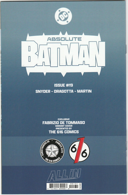 Absolute Batman #19 Fabrizio De Tommaso Exclusive Spotlight Variant Ltd. 1000