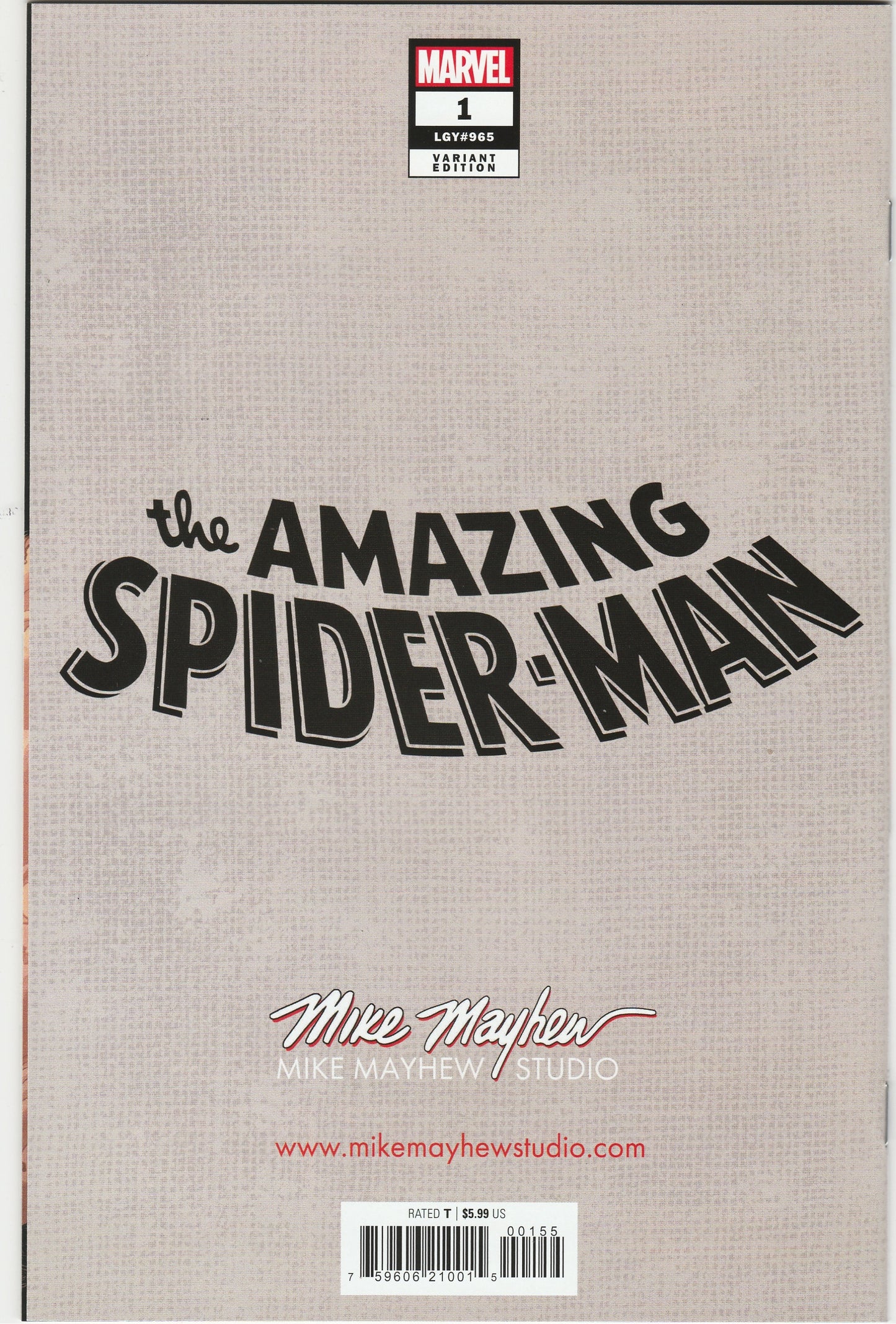 The Amazing Spider-Man Vol. 7 #1 – Mike Mayhew Exclusive Variant Signed with COA