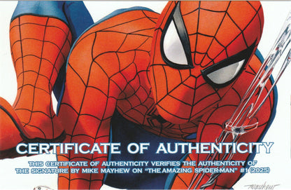 The Amazing Spider-Man Vol. 7 #1 – Mike Mayhew Exclusive Variant Signed with COA