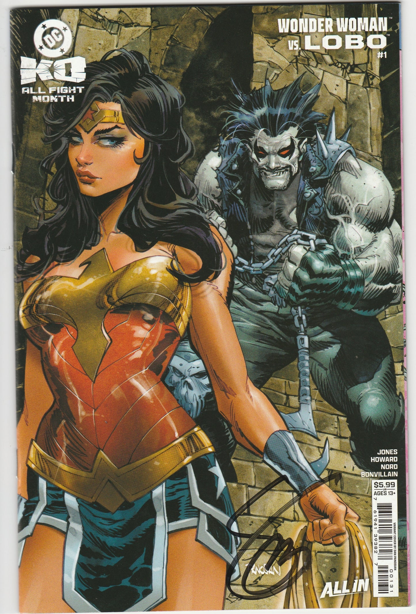 DC K.O.: Wonder Woman vs. Lobo #1 – Dan Panosian Variant Signed by Scott Snyder with COA
