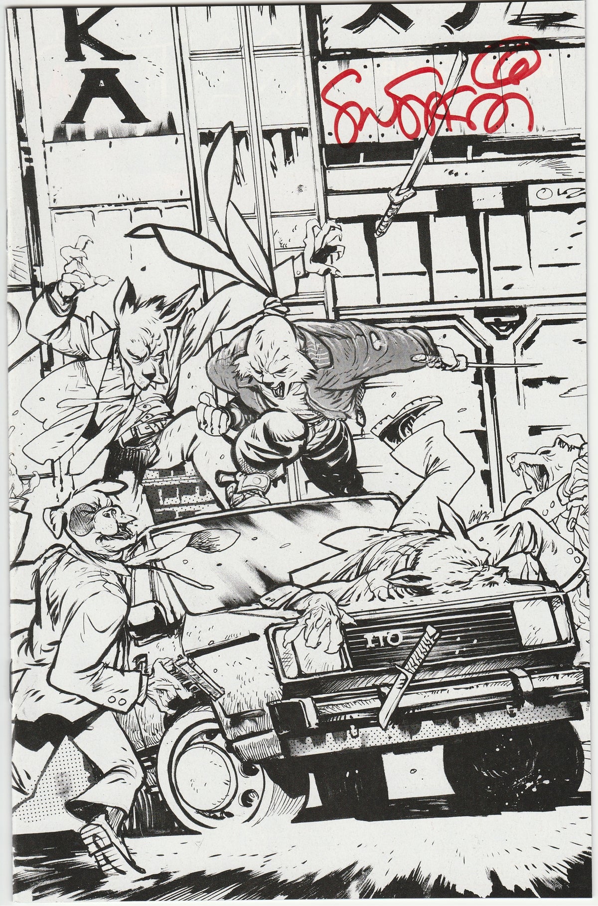 Usagi Yojimbo: Kaito ’84 #5 – Daniel Warren Johnson SDCC Exclusive B&W Variant Signed with COA by Stan Sakai
