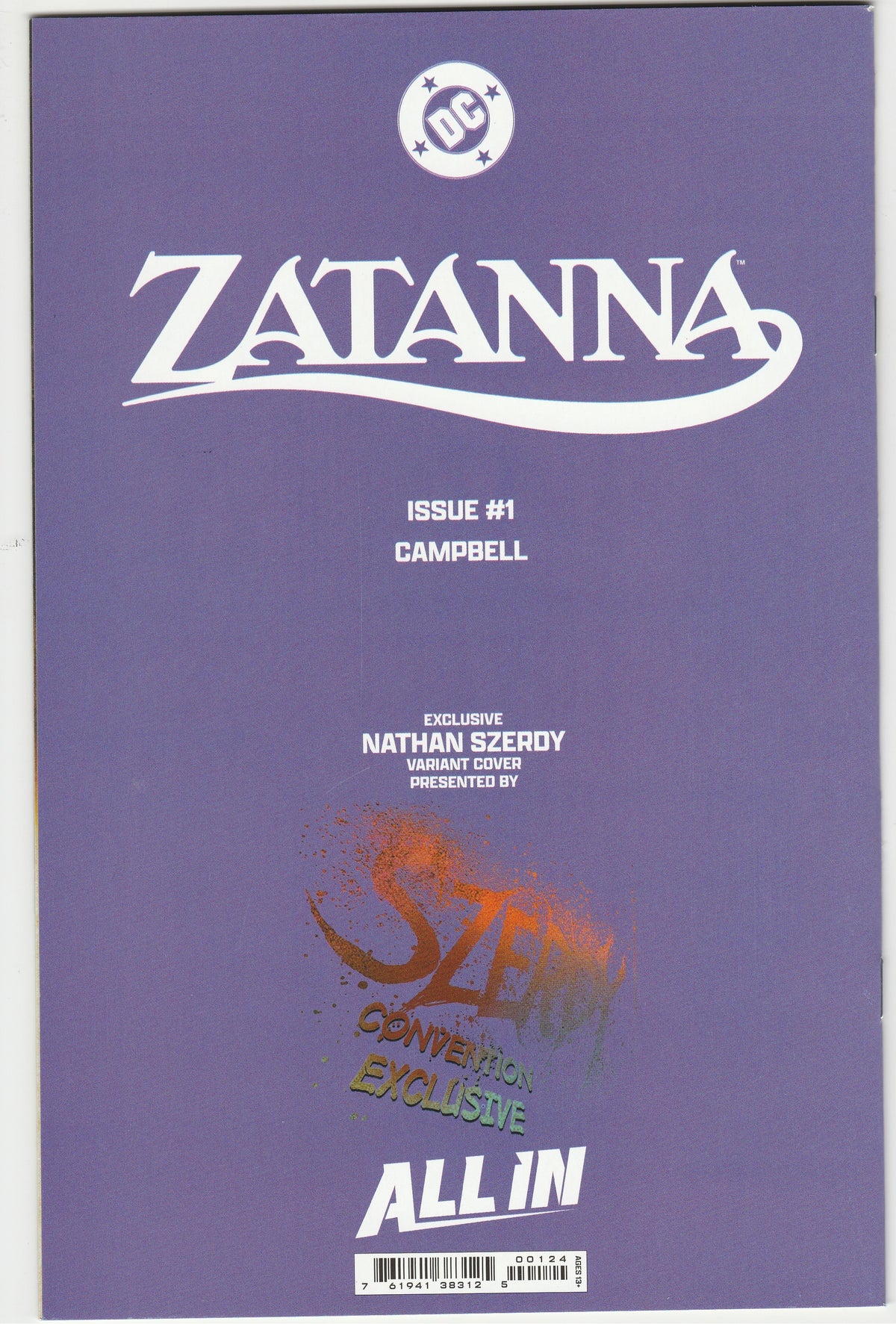 Zatanna #1 – Nathan Szerdy Exclusive Variant Signed with COA – Limited to 3000