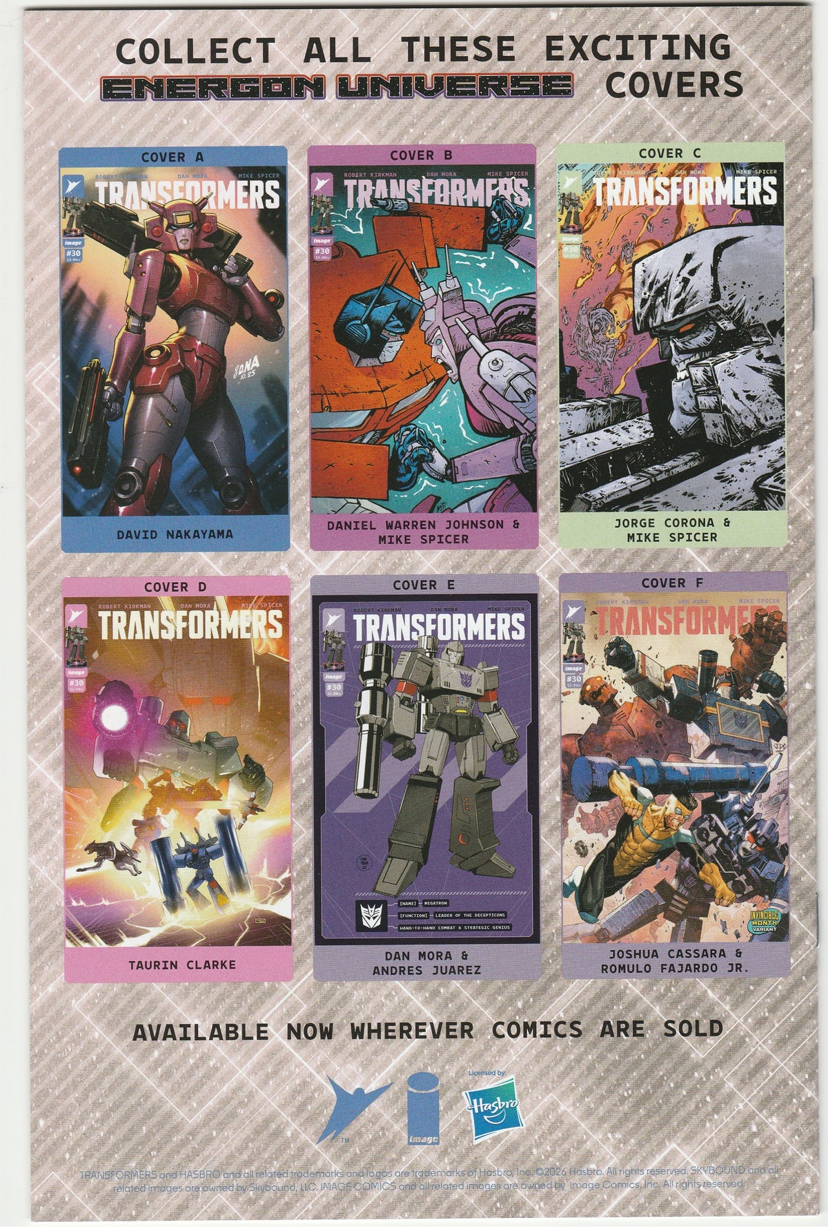 Transformers #30 – David Nakayama Cover A First Print – Signed with COA – Elita-1 Key Issue