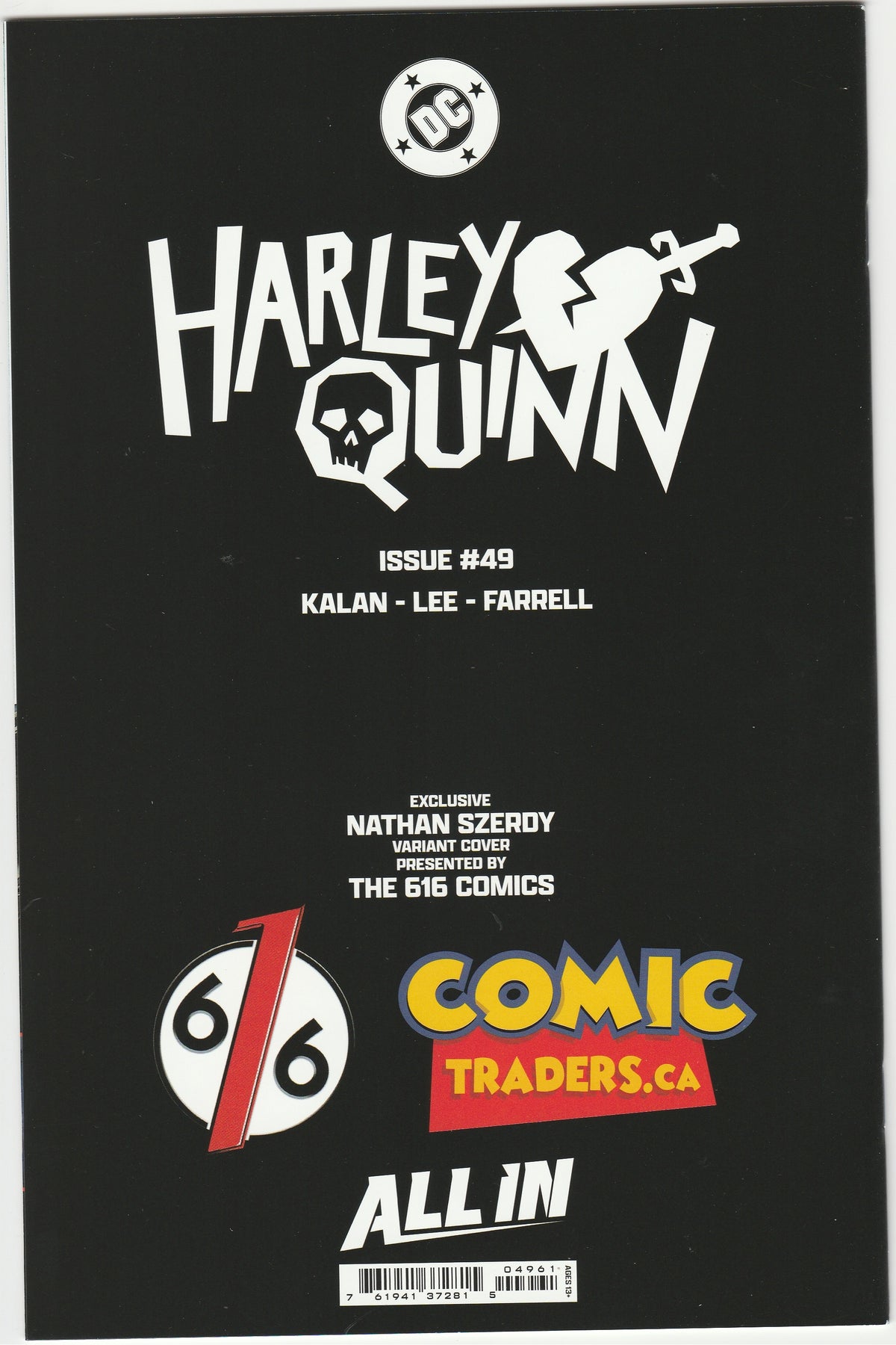 Harley Quinn #49 – Nathan Szerdy Exclusive Tattoo Variant Signed – Limited to 3000