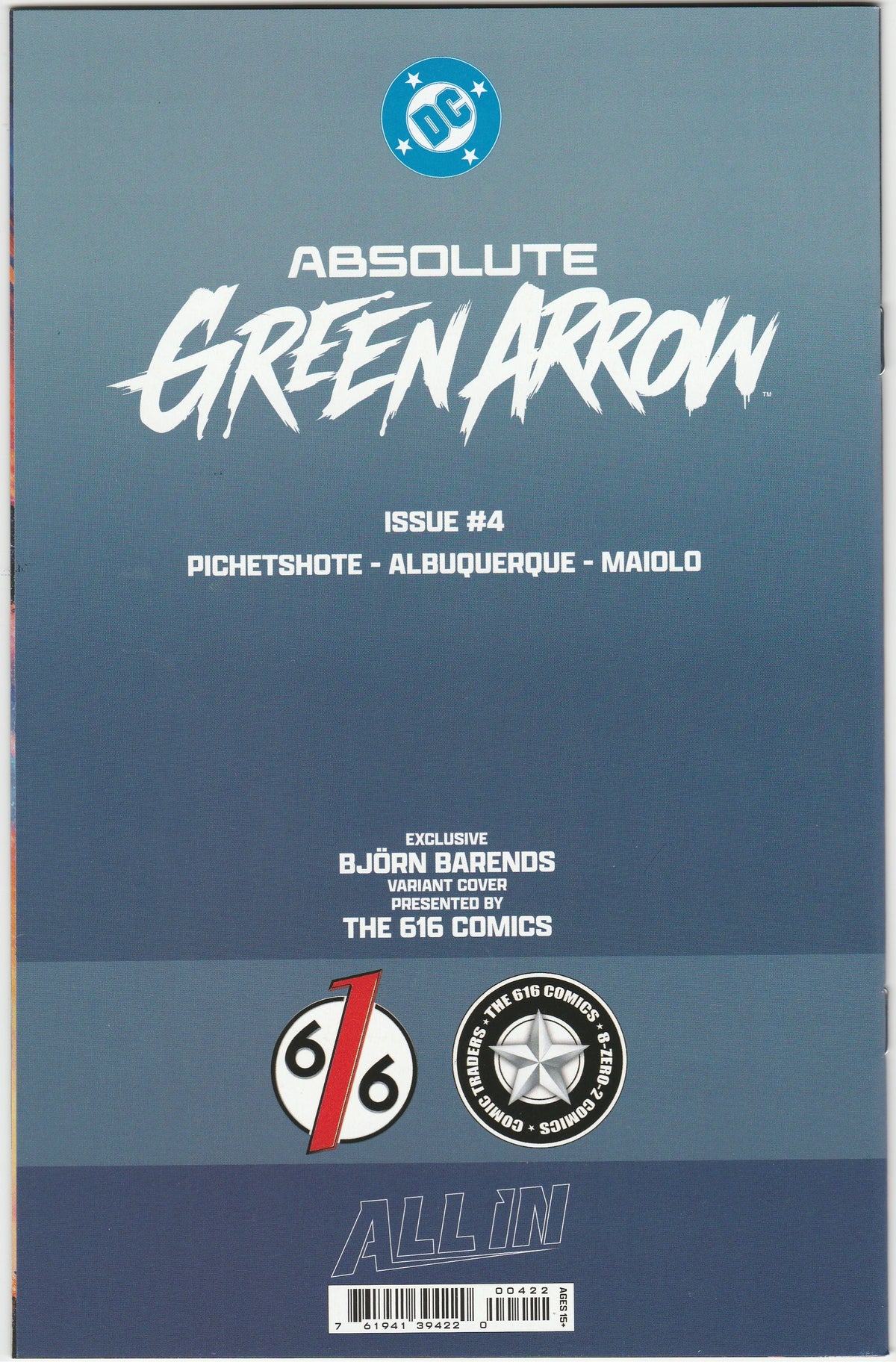 Absolute Green Arrow #4 – Björn Barends Exclusive Variant – Limited to 1000