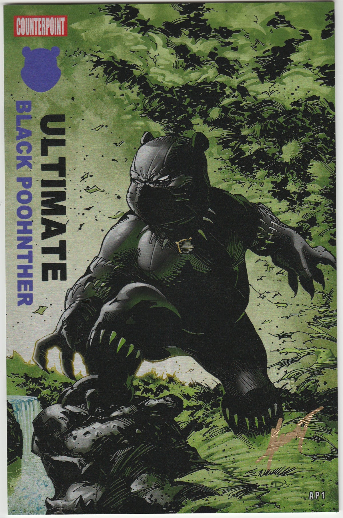 Do You Pooh - Ultimate Black Poohnther Metal Variant - Signed by Marat Mychaels with COA