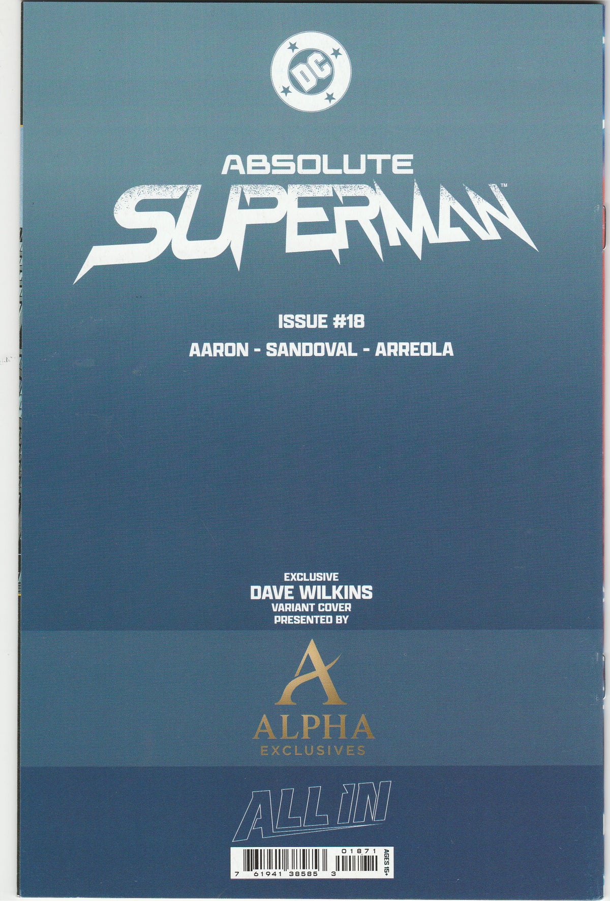 Absolute Superman #18 - Dave Wilkins MegaCon Exclusive Virgin Variant - Signed by Scott Snyder with COA