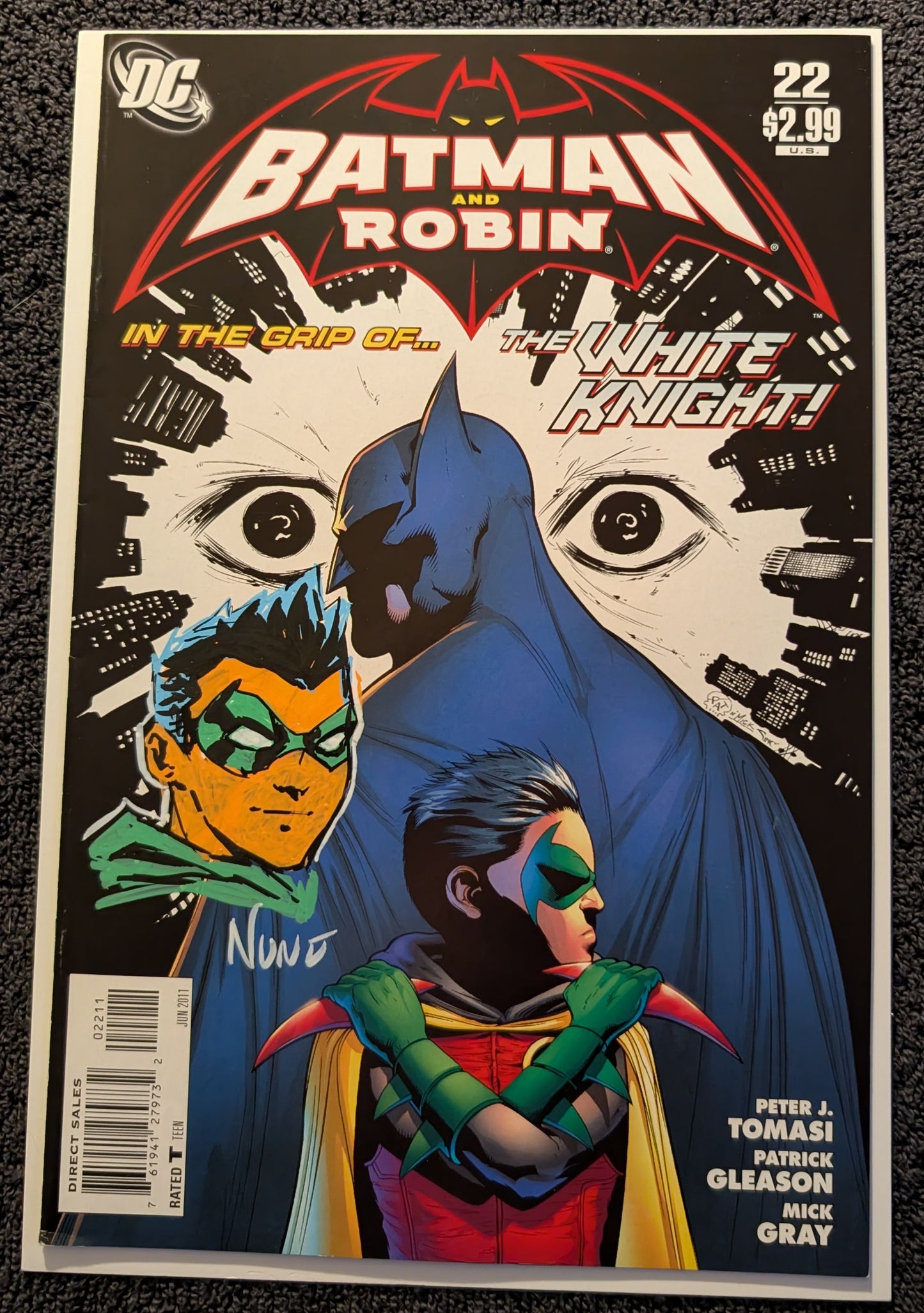 Batman and Robin Vol. 1 #22 Signed and Remarked by Eddie Nunez with COA DC Comic