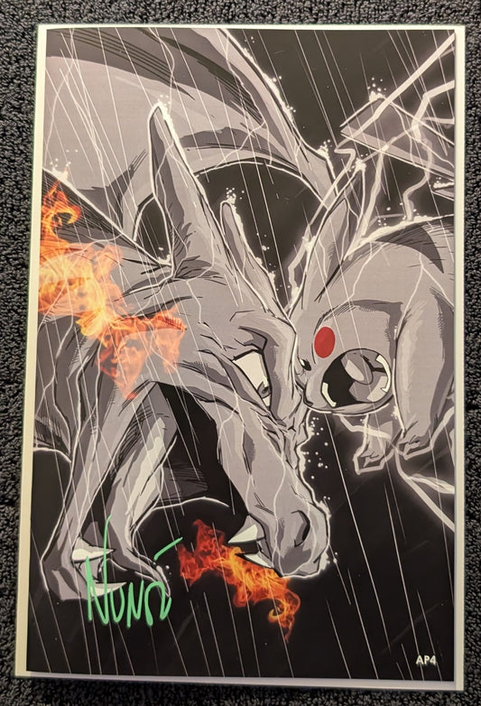 Eddie Nunez AP4 Signed Sketchbook Pokemon Style Charizard Mewtwo with COA
