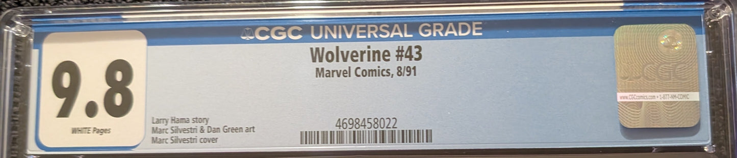 Wolverine #43 CGC 9.8 Darthsig Dual Copy Edition +