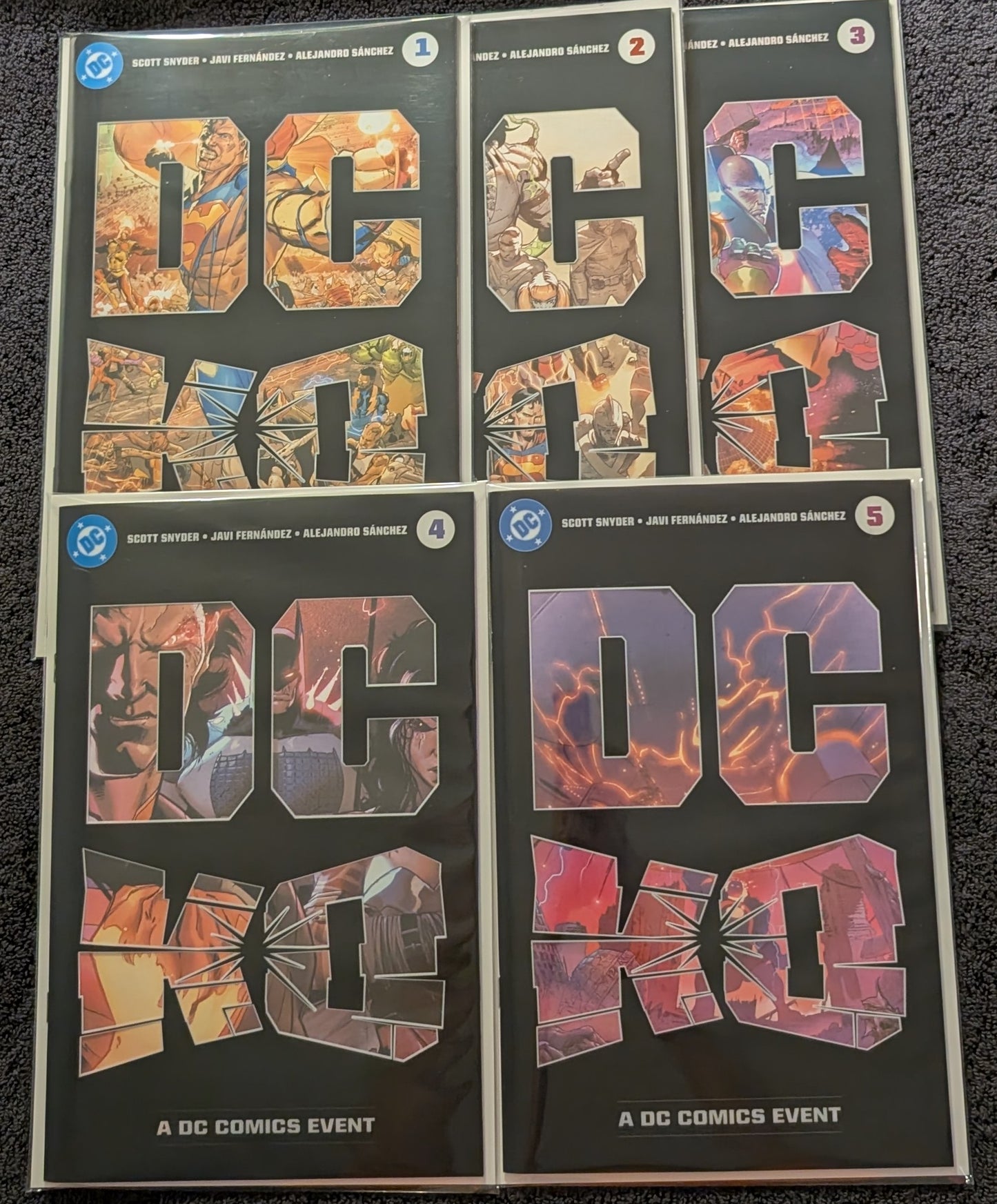 DC K.O. #1-5 Complete Cover A Acetate Matching Set DC Comics