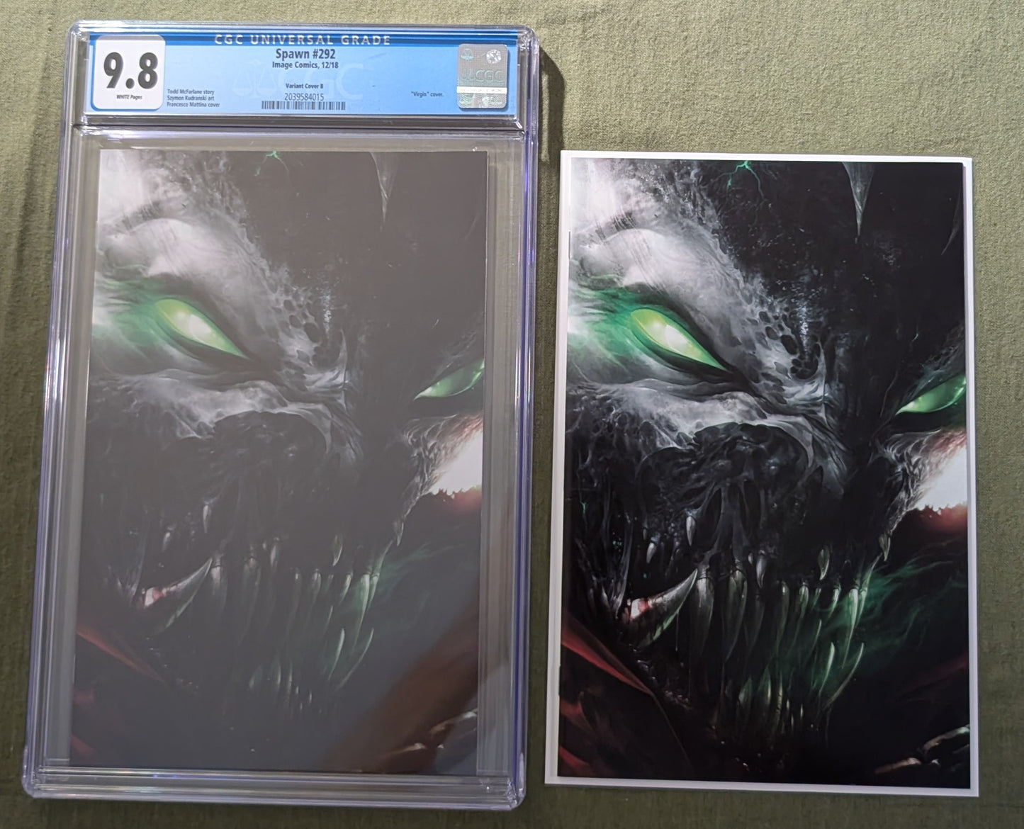 Spawn #292 CGC 9.8 Virgin Variant Darthsig Dual Copy Edition