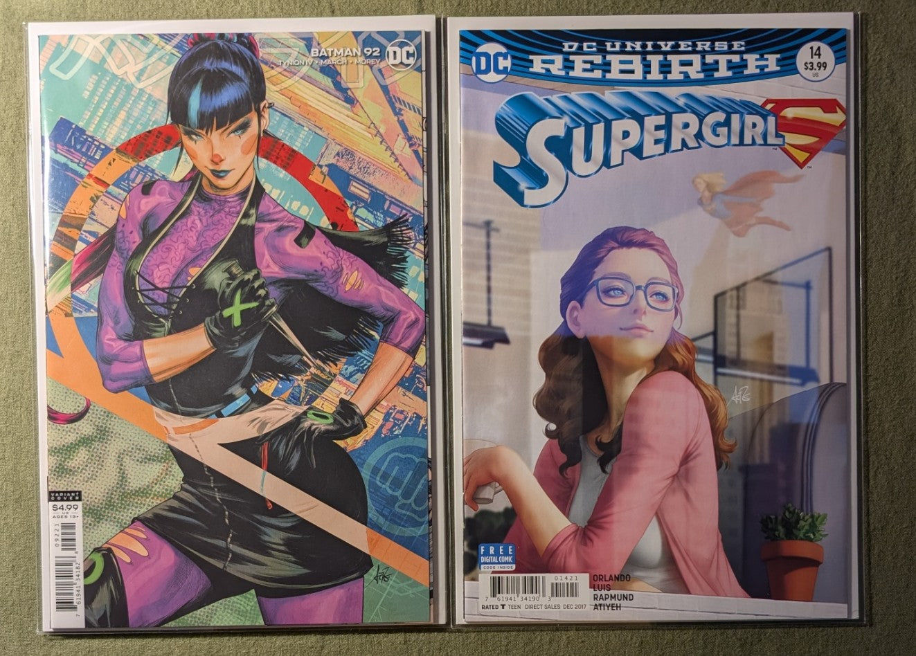 Batman #92 and Supergirl #14 Artgerm Variant Lot Stanley Lau DC Comics