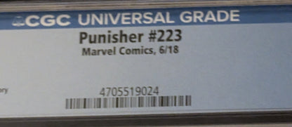 Punisher #223 CGC 9.8 Graded Comic Slab Marvel Legacy Punisher War Machine