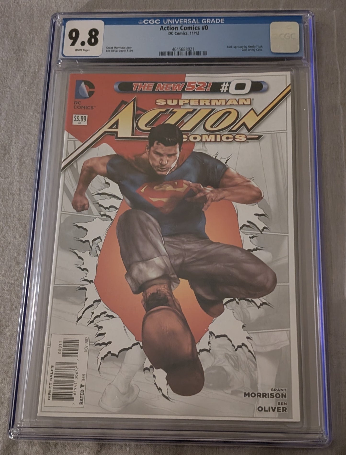 Action Comics Vol. 2 #0 CGC 9.8 Graded Comic Slab New 52 Superman