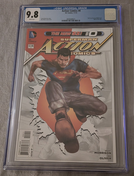 Action Comics Vol. 2 #0 CGC 9.8 Graded Comic Slab New 52 Superman