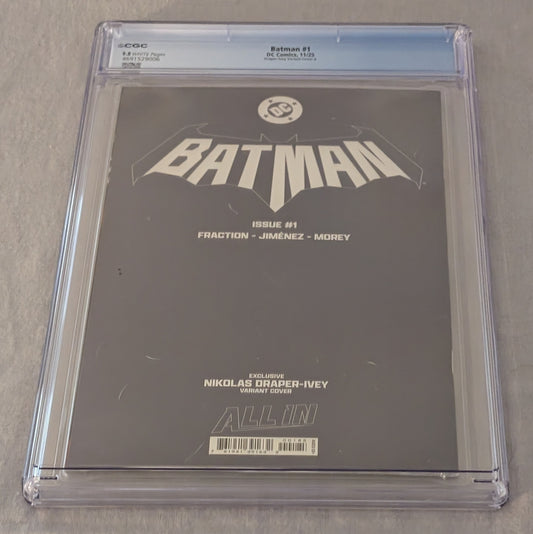 Batman Vol. 4 #1 Nikolas Draper-Ivey Exclusive Foil Variant CGC 9.8