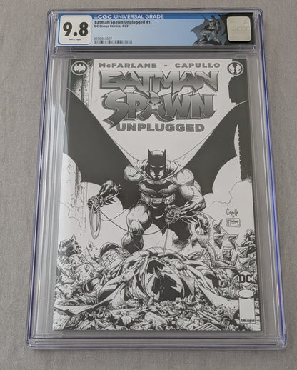 Batman/Spawn Unplugged #1 B&W Variant Darthsig Dual Copy Edition CGC 9.8 Slab + Raw Comic