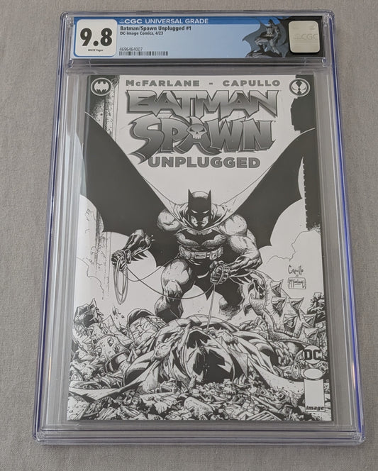 Batman/Spawn Unplugged #1 B&W Variant Darthsig Dual Copy Edition CGC 9.8 Slab + Raw Comic