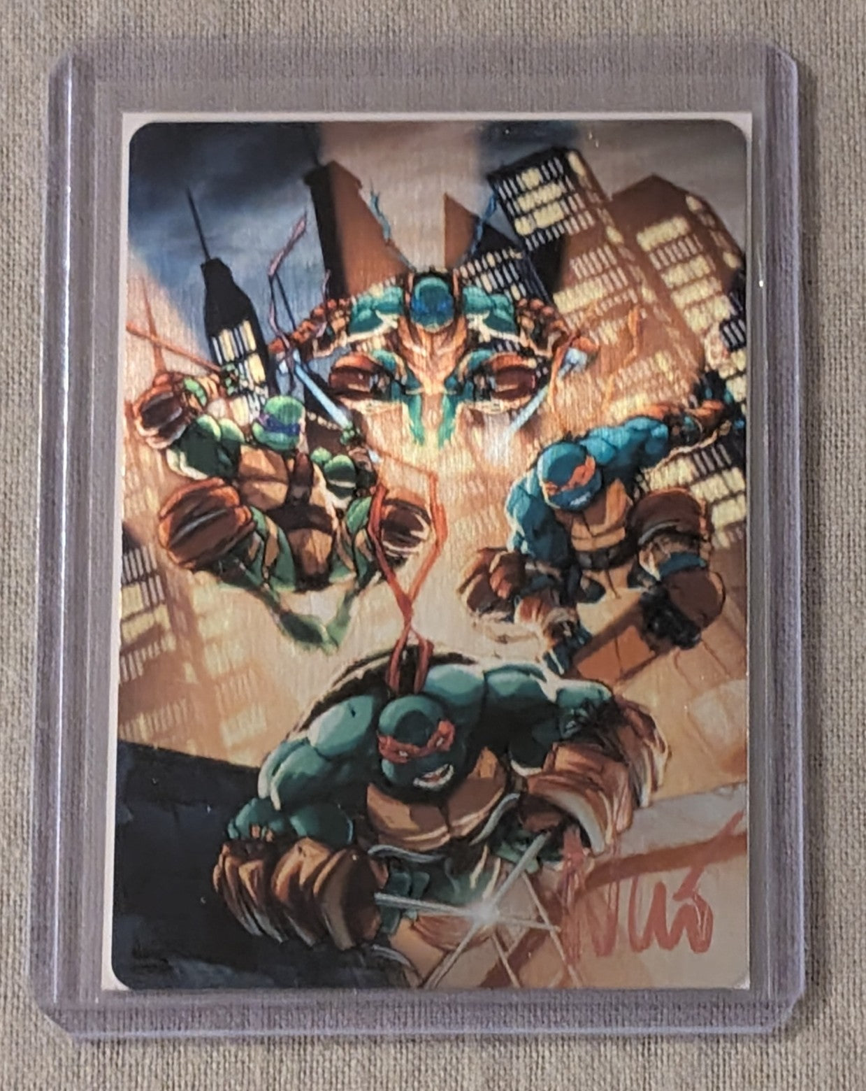 Teenage Mutant Ninja Turtles Signed Metal Trading Card by Eddie Nunez with COA