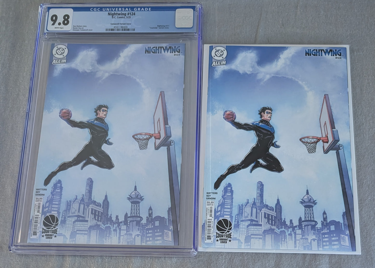 Nightwing #124 Giuseppe Camuncoli Courtside Variant Darthsig Dual Copy Edition CGC 9.8 Slab + Raw Comic