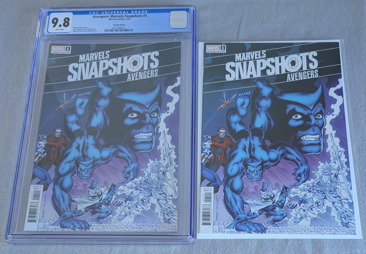 Marvels Snapshots: Avengers #1 1:50 Hidden Gem Variant Darthsig Dual Copy Edition CGC 9.8 Slab + Raw Comic