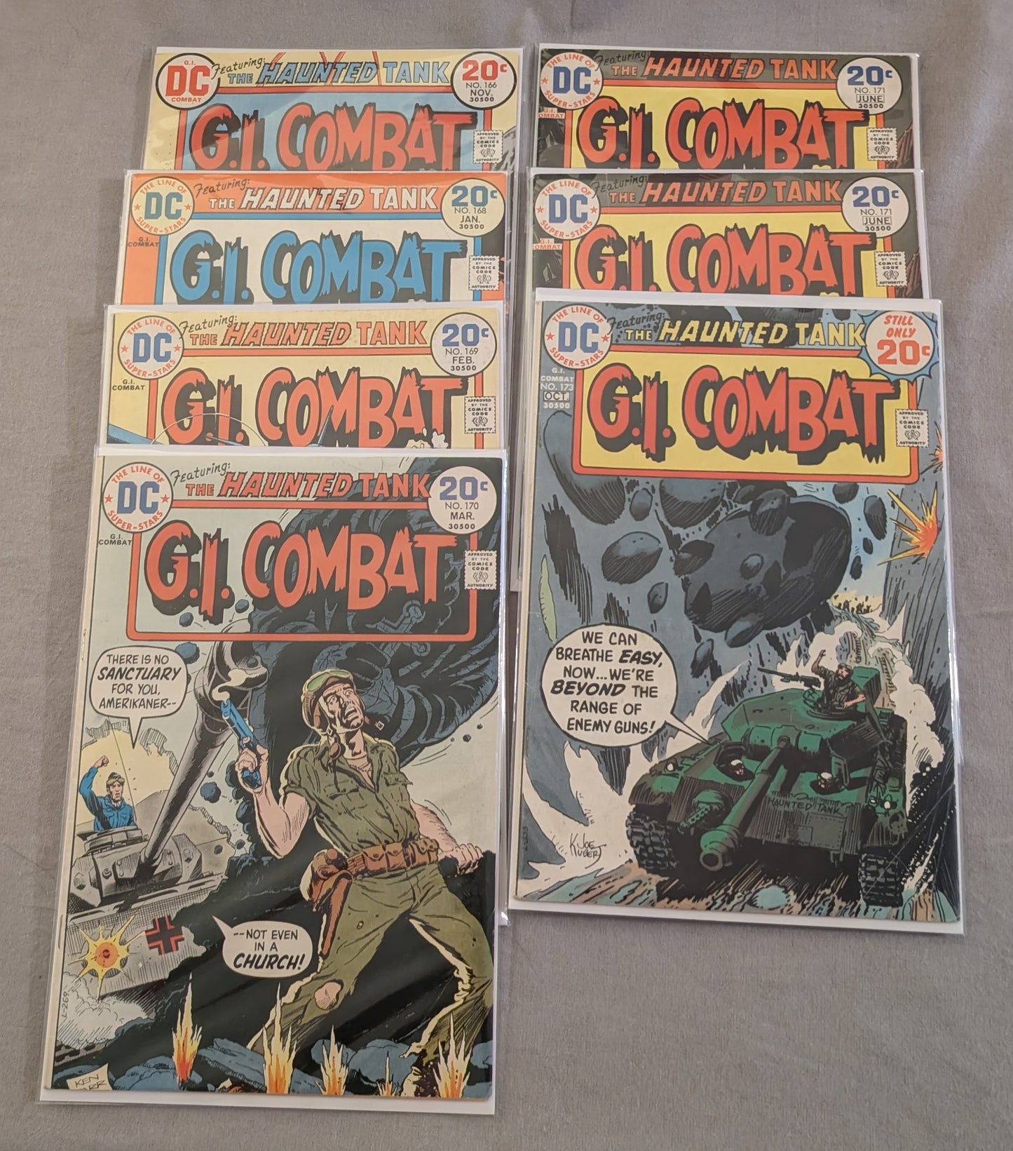 G.I. Combat Vol. 1 Haunted Tank Lot DC Bronze Age Comics #166 168-171 173